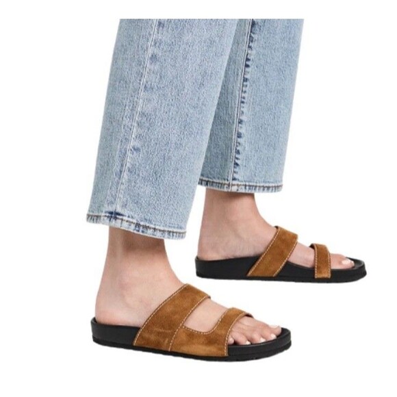 STAUD Cyprus Suede Slides Tan Color Sandals MSRP $295 New Size 42/ US 12 - Picture 8 of 8